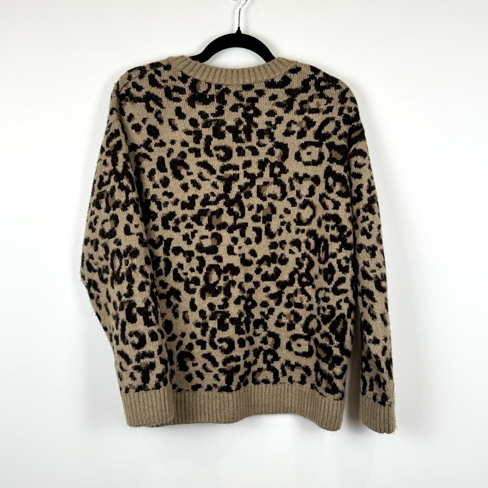 Mango Leopard Print Sweater With Contrasting Trims Size S - Picture 5 of 6